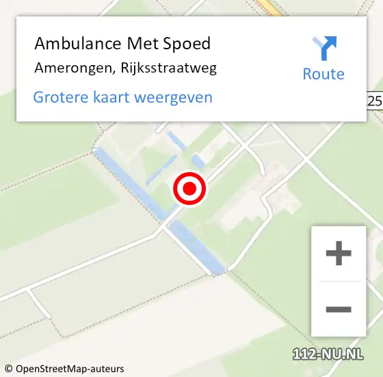 Locatie op kaart van de 112 melding: Ambulance Met Spoed Naar Amerongen, Rijksstraatweg op 19 september 2016 15:56