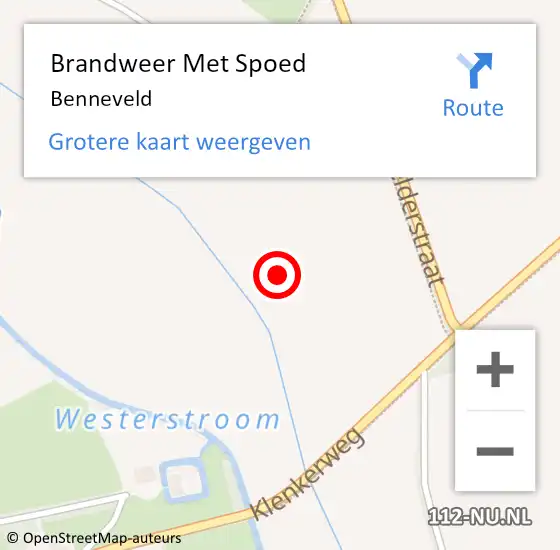 Locatie op kaart van de 112 melding: Brandweer Met Spoed Naar Benneveld op 19 september 2016 17:37