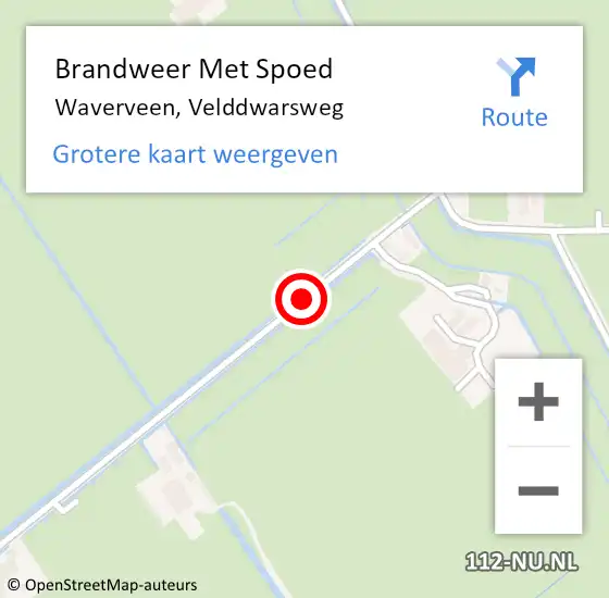 Locatie op kaart van de 112 melding: Brandweer Met Spoed Naar Waverveen, Velddwarsweg op 19 september 2016 18:01