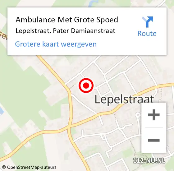 Locatie op kaart van de 112 melding: Ambulance Met Grote Spoed Naar Lepelstraat, Pater Damiaanstraat op 19 september 2016 18:16