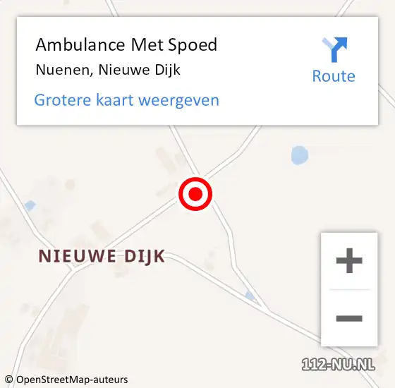 Locatie op kaart van de 112 melding: Ambulance Met Spoed Naar Nuenen, Nieuwe Dijk op 19 september 2016 18:28