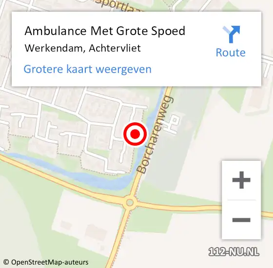 Locatie op kaart van de 112 melding: Ambulance Met Grote Spoed Naar Werkendam, Achtervliet op 19 september 2016 19:14