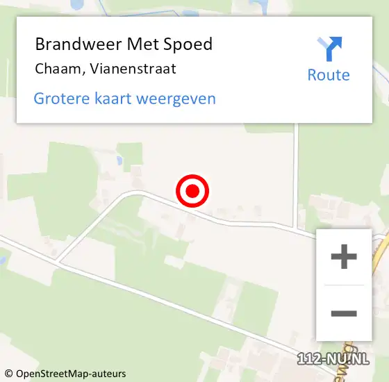 Locatie op kaart van de 112 melding: Brandweer Met Spoed Naar Chaam, Vianenstraat op 19 september 2016 19:59