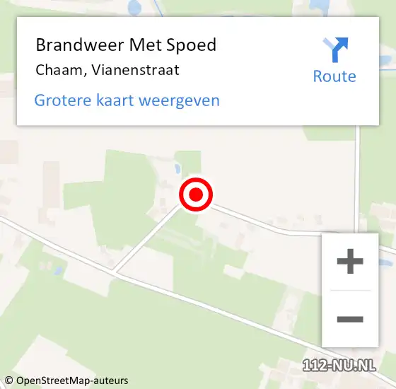 Locatie op kaart van de 112 melding: Brandweer Met Spoed Naar Chaam, Vianenstraat op 19 september 2016 22:14