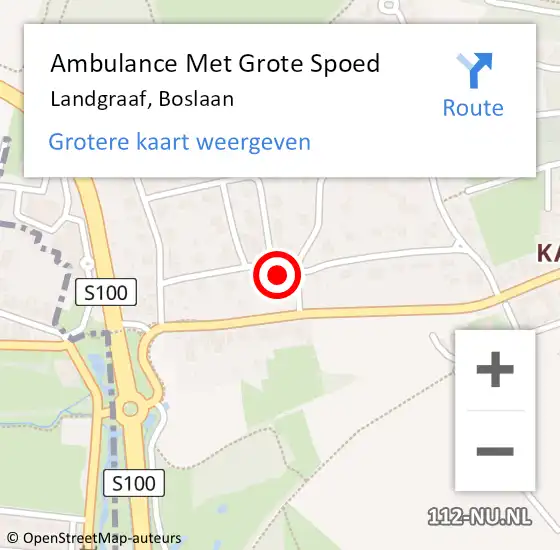 Locatie op kaart van de 112 melding: Ambulance Met Grote Spoed Naar Landgraaf, Boslaan op 27 december 2013 20:09