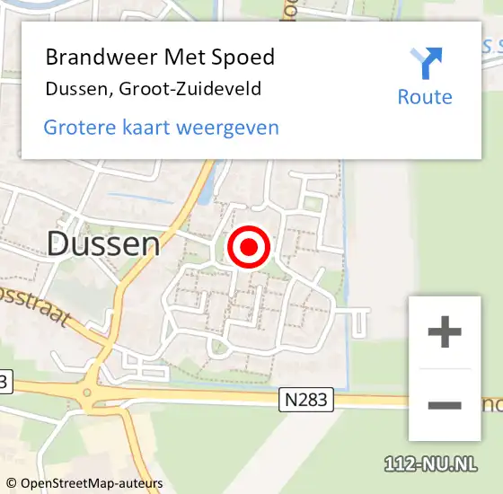 Locatie op kaart van de 112 melding: Brandweer Met Spoed Naar Dussen, Groot-Zuideveld op 27 december 2013 20:11