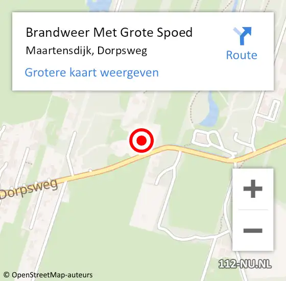 Locatie op kaart van de 112 melding: Brandweer Met Grote Spoed Naar Maartensdijk, Dorpsweg op 20 september 2016 06:39