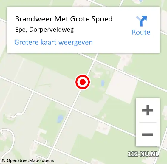 Locatie op kaart van de 112 melding: Brandweer Met Grote Spoed Naar Epe, Dorperveldweg op 20 september 2016 08:24