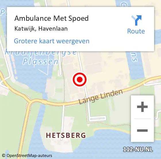 Locatie op kaart van de 112 melding: Ambulance Met Spoed Naar Katwijk, Havenlaan op 20 september 2016 11:13