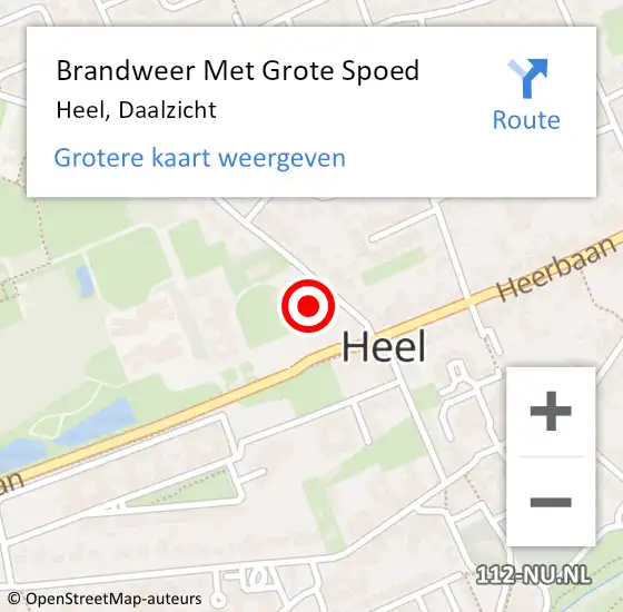 Locatie op kaart van de 112 melding: Brandweer Met Grote Spoed Naar Heel, Daalzicht op 20 september 2016 11:22