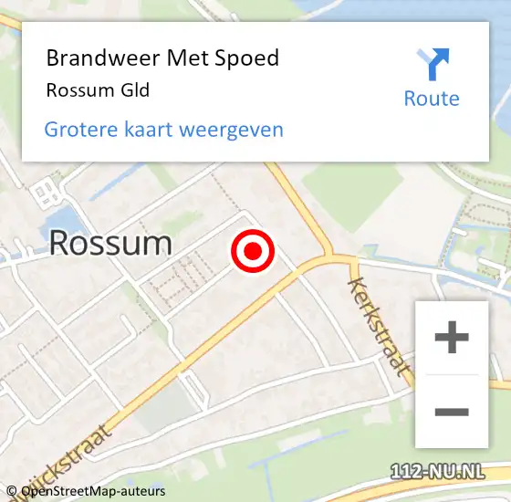 Locatie op kaart van de 112 melding: Brandweer Met Spoed Naar Rossum Gld op 27 december 2013 21:02