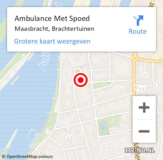 Locatie op kaart van de 112 melding: Ambulance Met Spoed Naar Maasbracht, Brachtertuinen op 20 september 2016 13:05