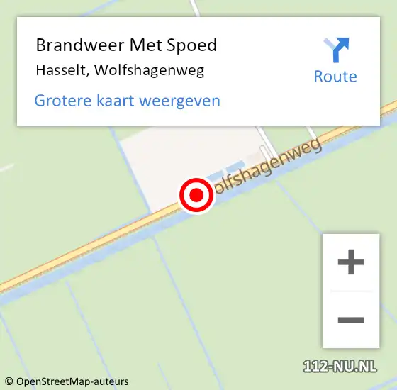 Locatie op kaart van de 112 melding: Brandweer Met Spoed Naar Hasselt, Wolfshagenweg op 20 september 2016 15:52