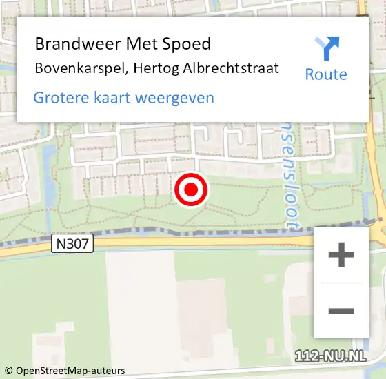 Locatie op kaart van de 112 melding: Brandweer Met Spoed Naar Bovenkarspel, Hertog Albrechtstraat op 20 september 2016 16:16