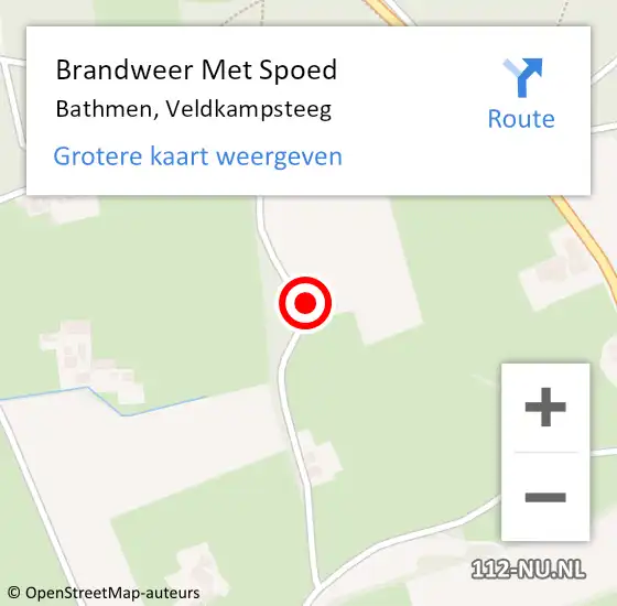 Locatie op kaart van de 112 melding: Brandweer Met Spoed Naar Bathmen, Veldkampsteeg op 20 september 2016 17:03