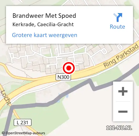 Locatie op kaart van de 112 melding: Brandweer Met Spoed Naar Kerkrade, Caecilia-Gracht op 20 september 2016 18:16