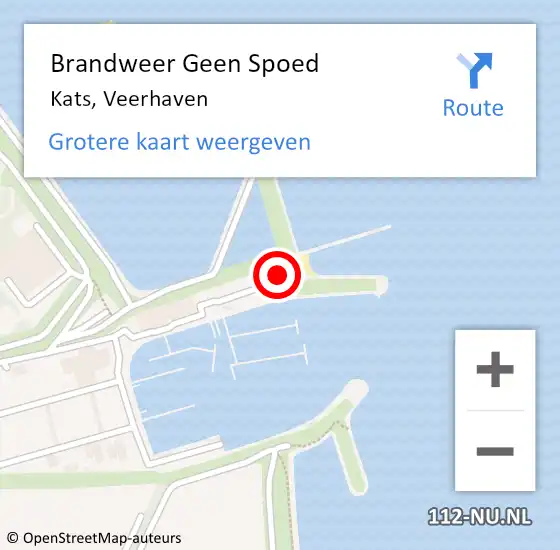 Locatie op kaart van de 112 melding: Brandweer Geen Spoed Naar Kats, Veerhaven op 20 september 2016 19:44