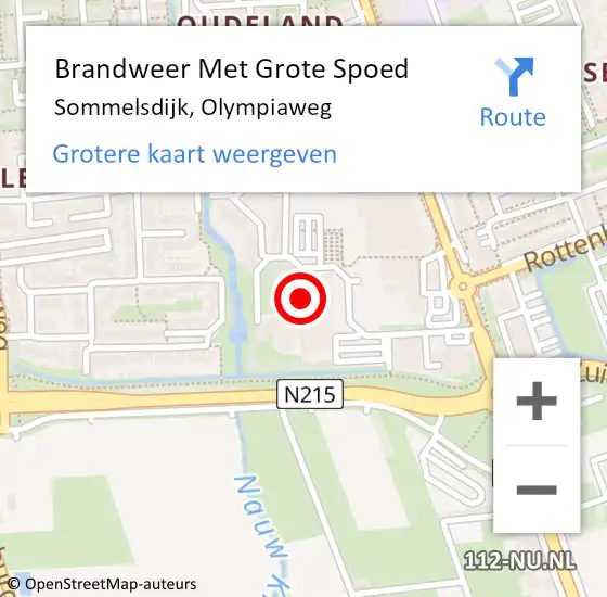 Locatie op kaart van de 112 melding: Brandweer Met Grote Spoed Naar Sommelsdijk, Olympiaweg op 20 september 2016 22:26