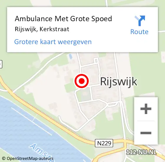 Locatie op kaart van de 112 melding: Ambulance Met Grote Spoed Naar Rijswijk, Kerkstraat op 20 september 2016 22:34