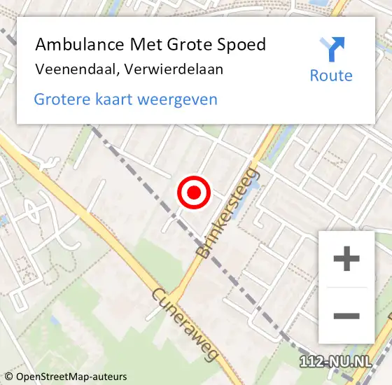 Locatie op kaart van de 112 melding: Ambulance Met Grote Spoed Naar Veenendaal, Verwierdelaan op 20 september 2016 23:13