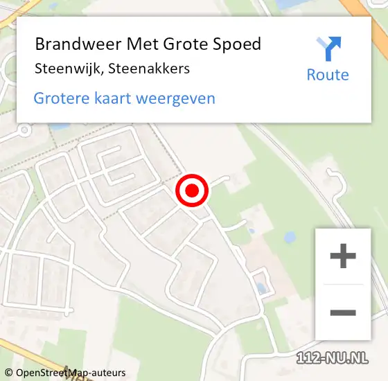 Locatie op kaart van de 112 melding: Brandweer Met Grote Spoed Naar Steenwijk, Steenakkers op 20 september 2016 23:36