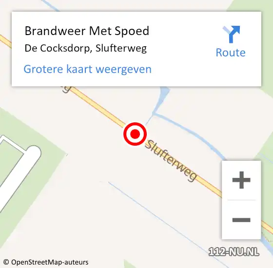 Locatie op kaart van de 112 melding: Brandweer Met Spoed Naar De Cocksdorp, Slufterweg op 21 september 2016 00:42