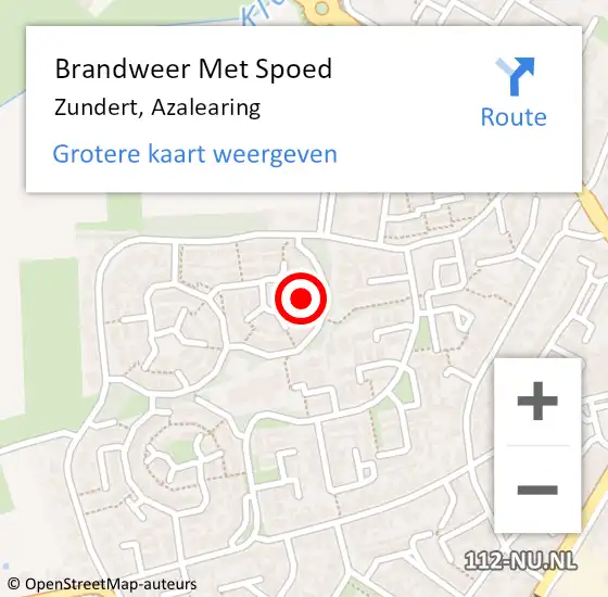 Locatie op kaart van de 112 melding: Brandweer Met Spoed Naar Zundert, Azalearing op 21 september 2016 01:45