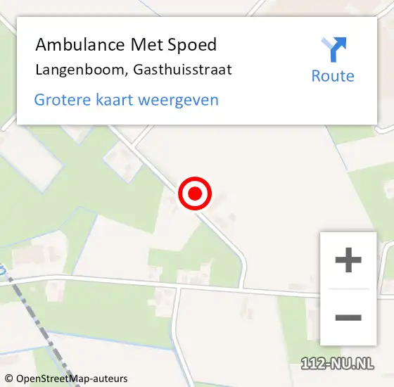 Locatie op kaart van de 112 melding: Ambulance Met Spoed Naar Langenboom, Gasthuisstraat op 21 september 2016 06:53