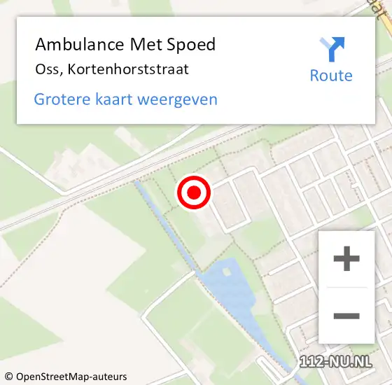 Locatie op kaart van de 112 melding: Ambulance Met Spoed Naar Oss, Kortenhorststraat op 21 september 2016 09:36