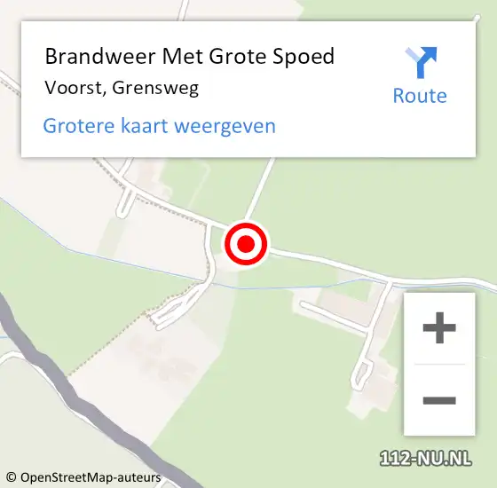 Locatie op kaart van de 112 melding: Brandweer Met Grote Spoed Naar Voorst, Grensweg op 21 september 2016 11:27