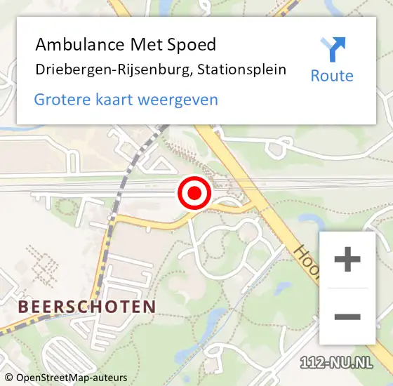 Locatie op kaart van de 112 melding: Ambulance Met Spoed Naar Driebergen-Rijsenburg, Stationsplein op 21 september 2016 11:55
