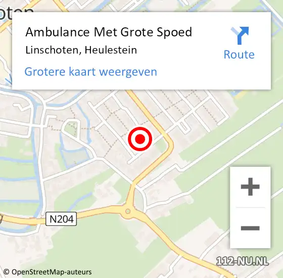 Locatie op kaart van de 112 melding: Ambulance Met Grote Spoed Naar Linschoten, Heulestein op 21 september 2016 13:25