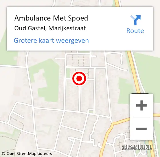 Locatie op kaart van de 112 melding: Ambulance Met Spoed Naar Oud Gastel, Marijkestraat op 21 september 2016 13:57