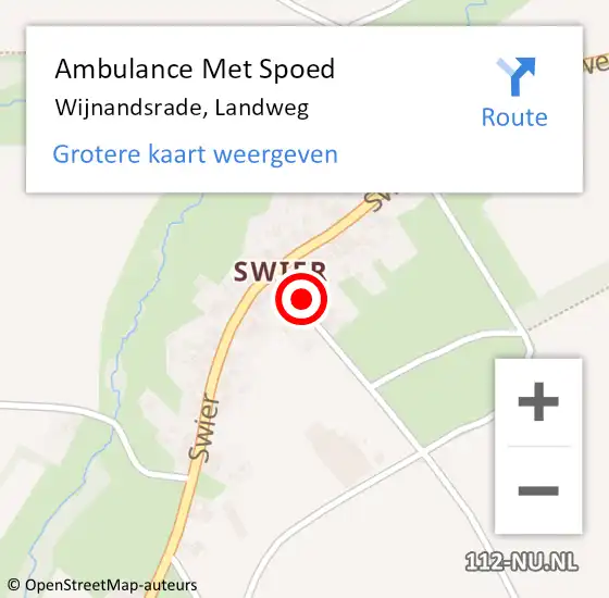 Locatie op kaart van de 112 melding: Ambulance Met Spoed Naar Wijnandsrade, Landweg op 28 december 2013 00:04