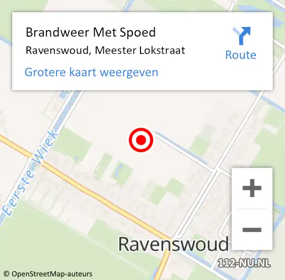 Locatie op kaart van de 112 melding: Brandweer Met Spoed Naar Ravenswoud, Meester Lokstraat op 21 september 2016 14:23