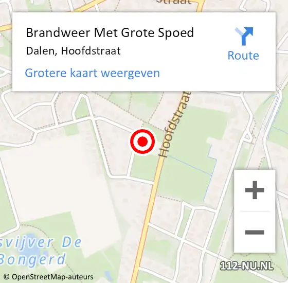 Locatie op kaart van de 112 melding: Brandweer Met Grote Spoed Naar Dalen, Hoofdstraat op 21 september 2016 15:11