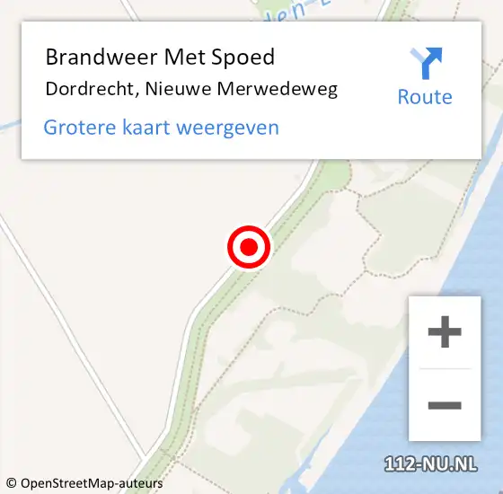 Locatie op kaart van de 112 melding: Brandweer Met Spoed Naar Dordrecht, Nieuwe Merwedeweg op 21 september 2016 15:18