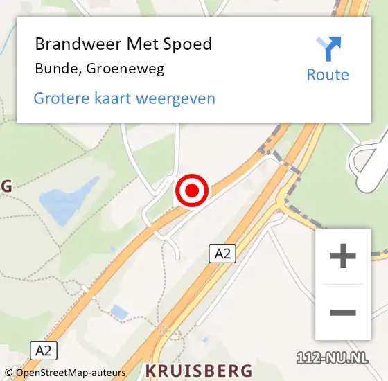 Locatie op kaart van de 112 melding: Brandweer Met Spoed Naar Bunde, Groeneweg op 21 september 2016 15:41