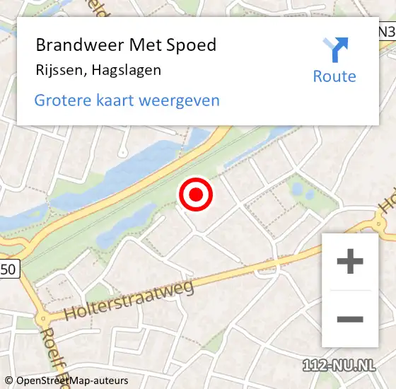 Locatie op kaart van de 112 melding: Brandweer Met Spoed Naar Rijssen, Hagslagen op 21 september 2016 15:46