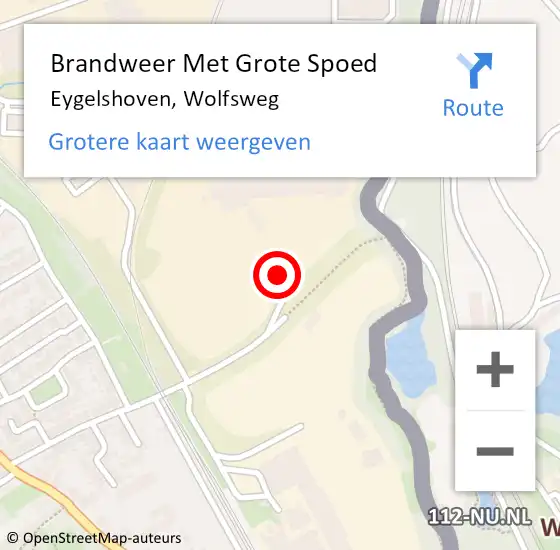 Locatie op kaart van de 112 melding: Brandweer Met Grote Spoed Naar Eygelshoven, Wolfsweg op 21 september 2016 17:17