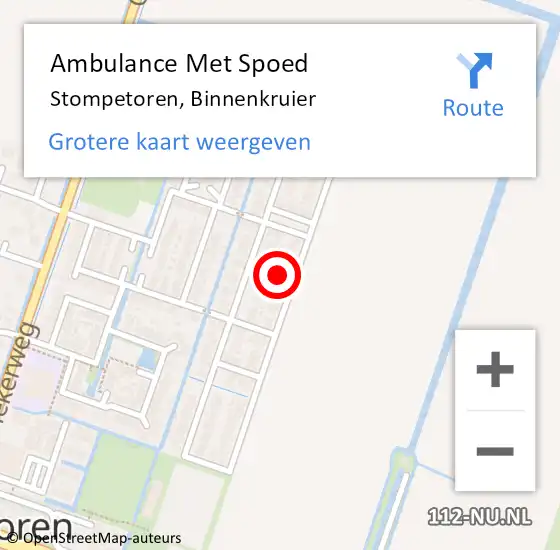 Locatie op kaart van de 112 melding: Ambulance Met Spoed Naar Stompetoren, Binnenkruier op 21 september 2016 17:20