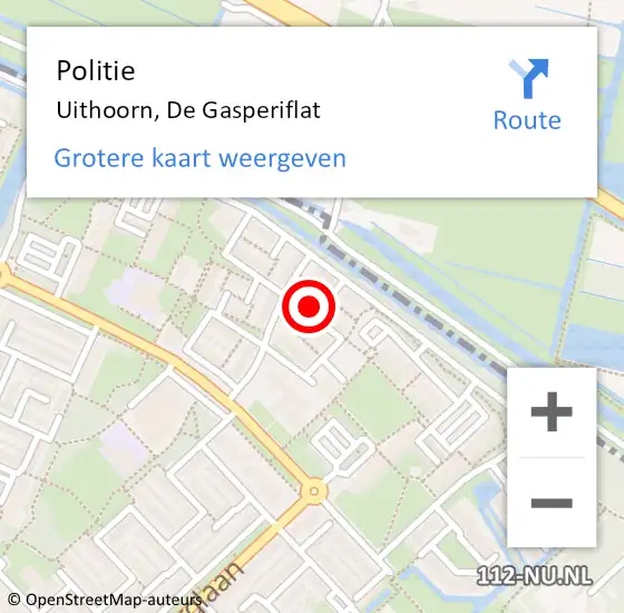 Locatie op kaart van de 112 melding: Politie Uithoorn, De Gasperiflat op 21 september 2016 19:33