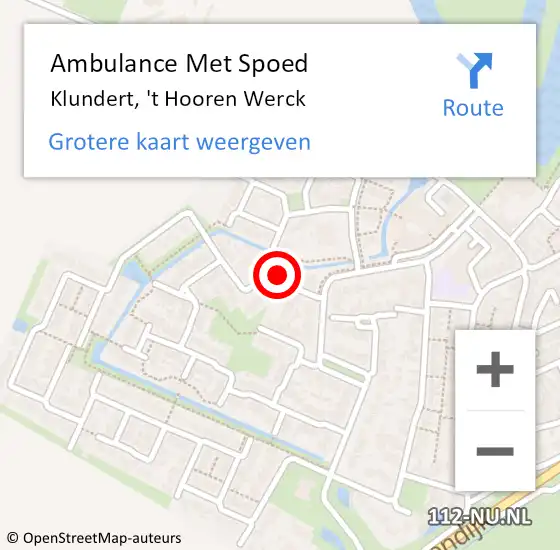 Locatie op kaart van de 112 melding: Ambulance Met Spoed Naar Klundert, 't Hooren Werck op 21 september 2016 19:52