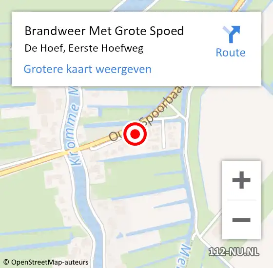 Locatie op kaart van de 112 melding: Brandweer Met Grote Spoed Naar De Hoef, Eerste Hoefweg op 28 december 2013 01:43