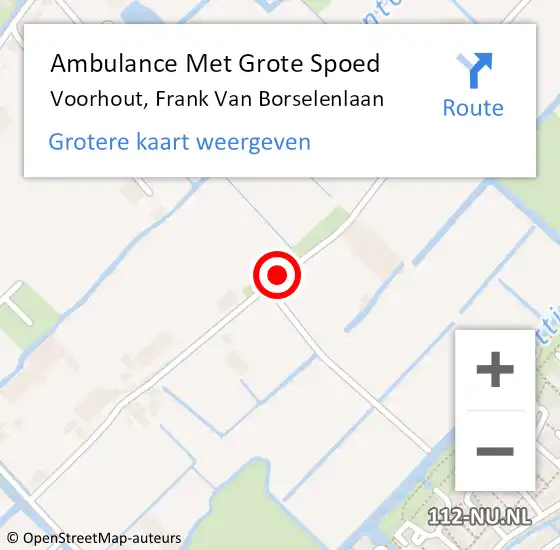 Locatie op kaart van de 112 melding: Ambulance Met Grote Spoed Naar Voorhout, Frank Van Borselenlaan op 22 september 2016 07:18
