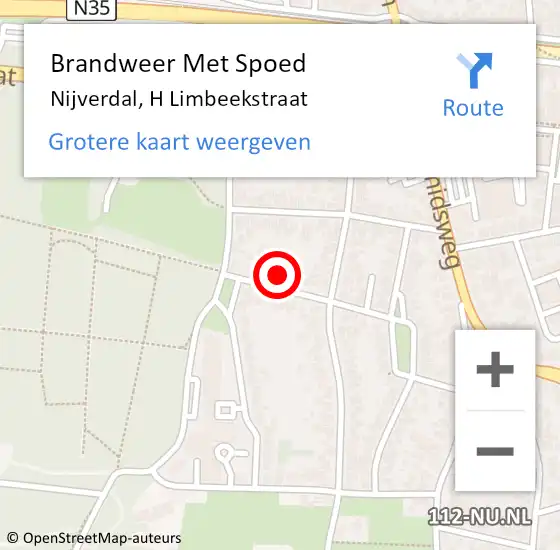 Locatie op kaart van de 112 melding: Brandweer Met Spoed Naar Nijverdal, H Limbeekstraat op 22 september 2016 10:01