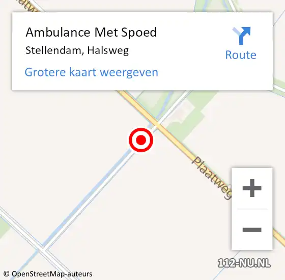 Locatie op kaart van de 112 melding: Ambulance Met Spoed Naar Stellendam, Halsweg op 22 september 2016 10:43