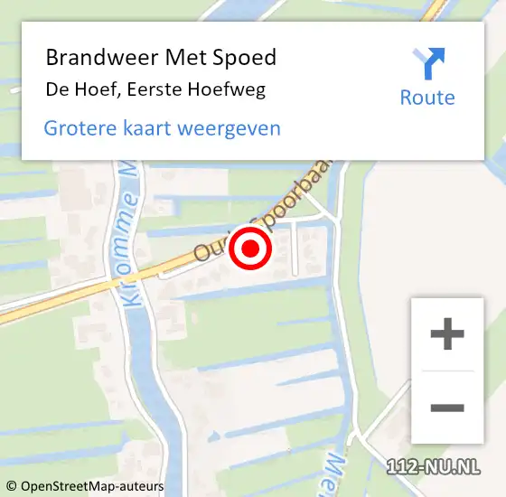 Locatie op kaart van de 112 melding: Brandweer Met Spoed Naar De Hoef, Eerste Hoefweg op 22 september 2016 11:39