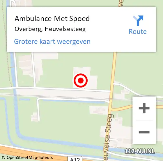 Locatie op kaart van de 112 melding: Ambulance Met Spoed Naar Overberg, Heuvelsesteeg op 28 december 2013 04:39