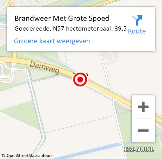 Locatie op kaart van de 112 melding: Brandweer Met Grote Spoed Naar Goedereede, N57 hectometerpaal: 39,5 op 22 september 2016 13:57